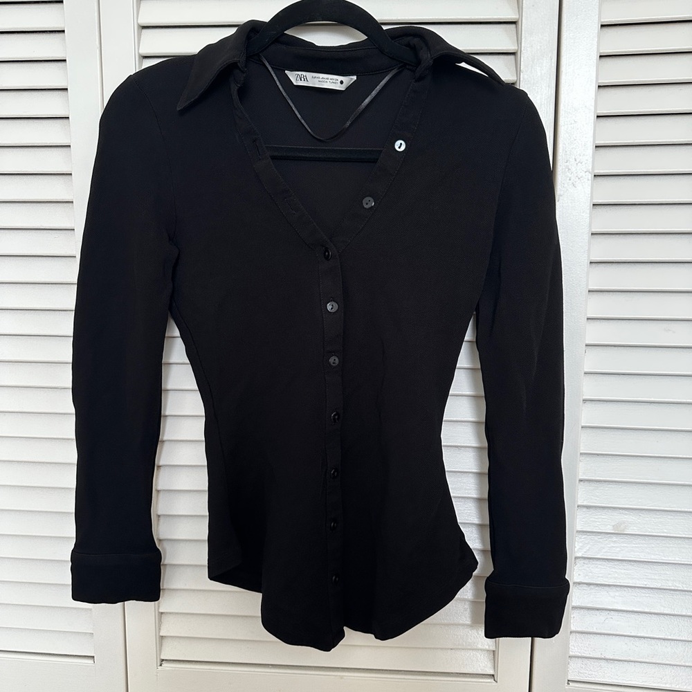 ZARA Fitted Knit Blouse